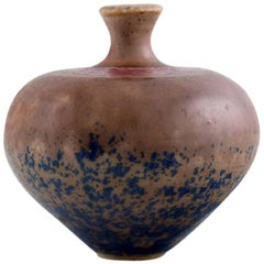 Isak Isaksson, Swedish Ceramist, Unique Vase in Glazed Ceramics, 1988