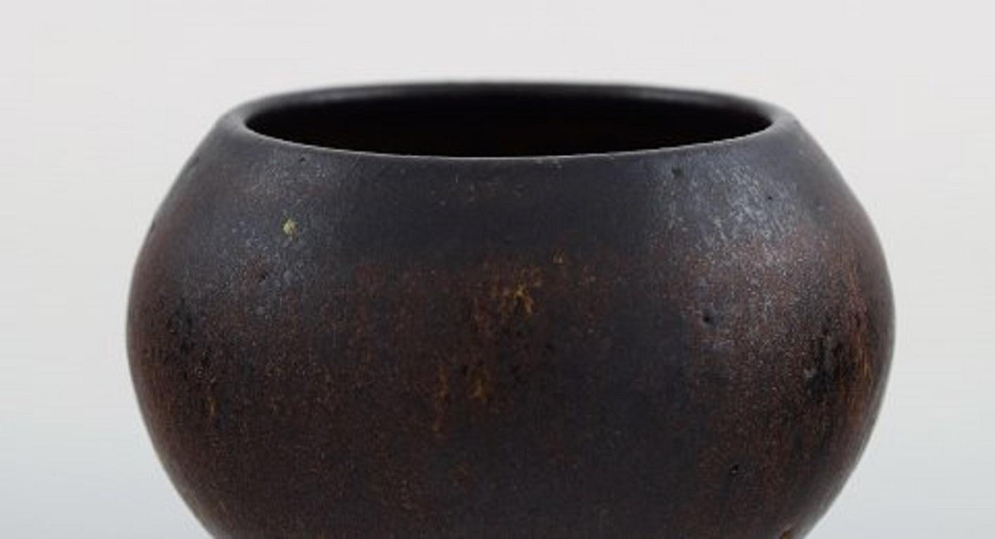 Scandinavian Modern Isak Isaksson, Swedish Ceramist, Unique Vase in Glazed Ceramics