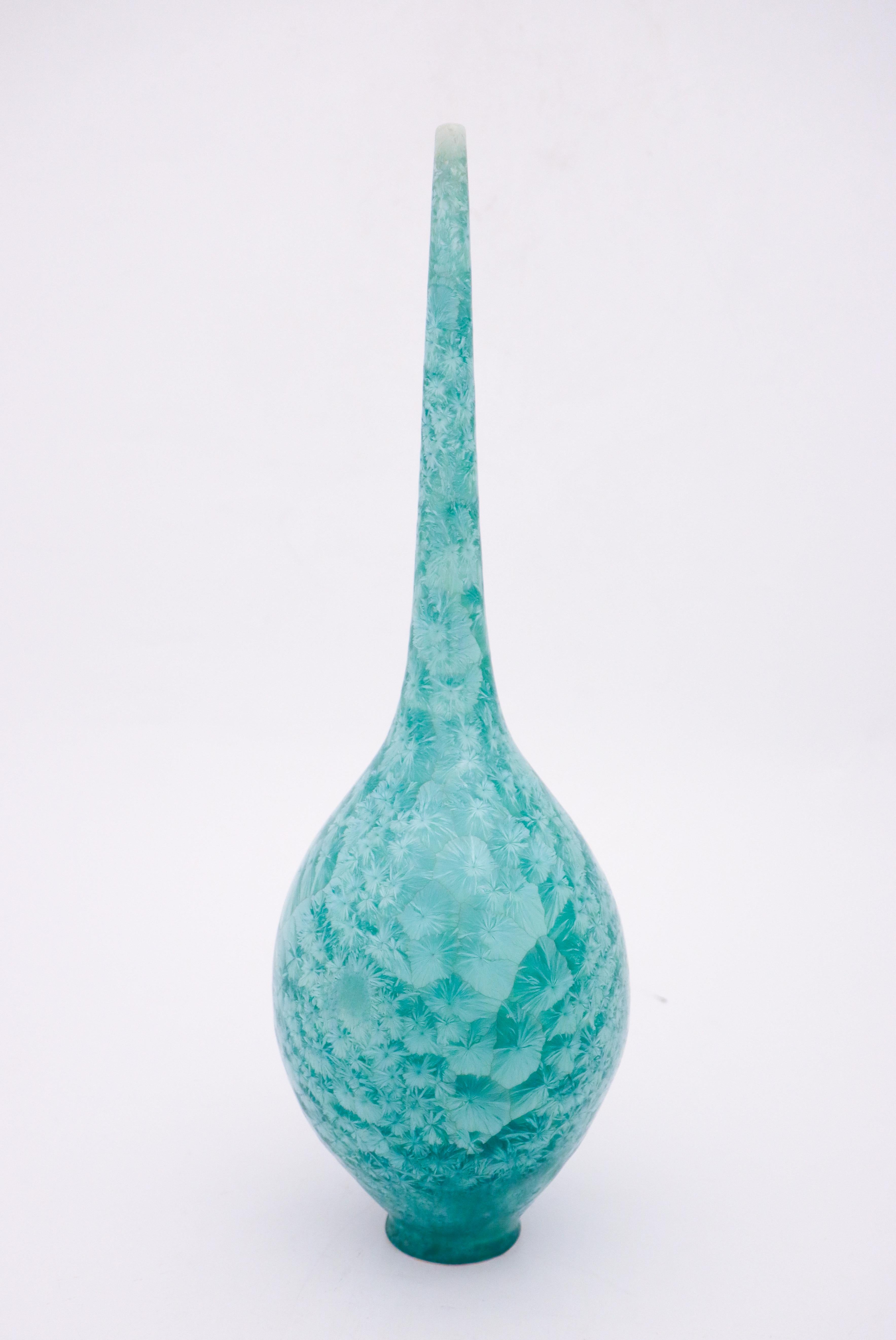 Isak Isaksson, Turquoise Crystalline Glaze, Contemporary Swedish Ceramicist In Excellent Condition In Stockholm, SE