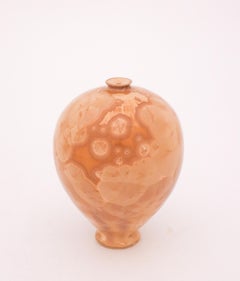 Isak Isaksson Vase, Beige Crystalline Glaze, Contemporary Swedish Ceramicist
