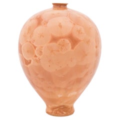 Isak Isaksson Vase, Beige Crystalline Glaze, Contemporary Swedish Ceramicist