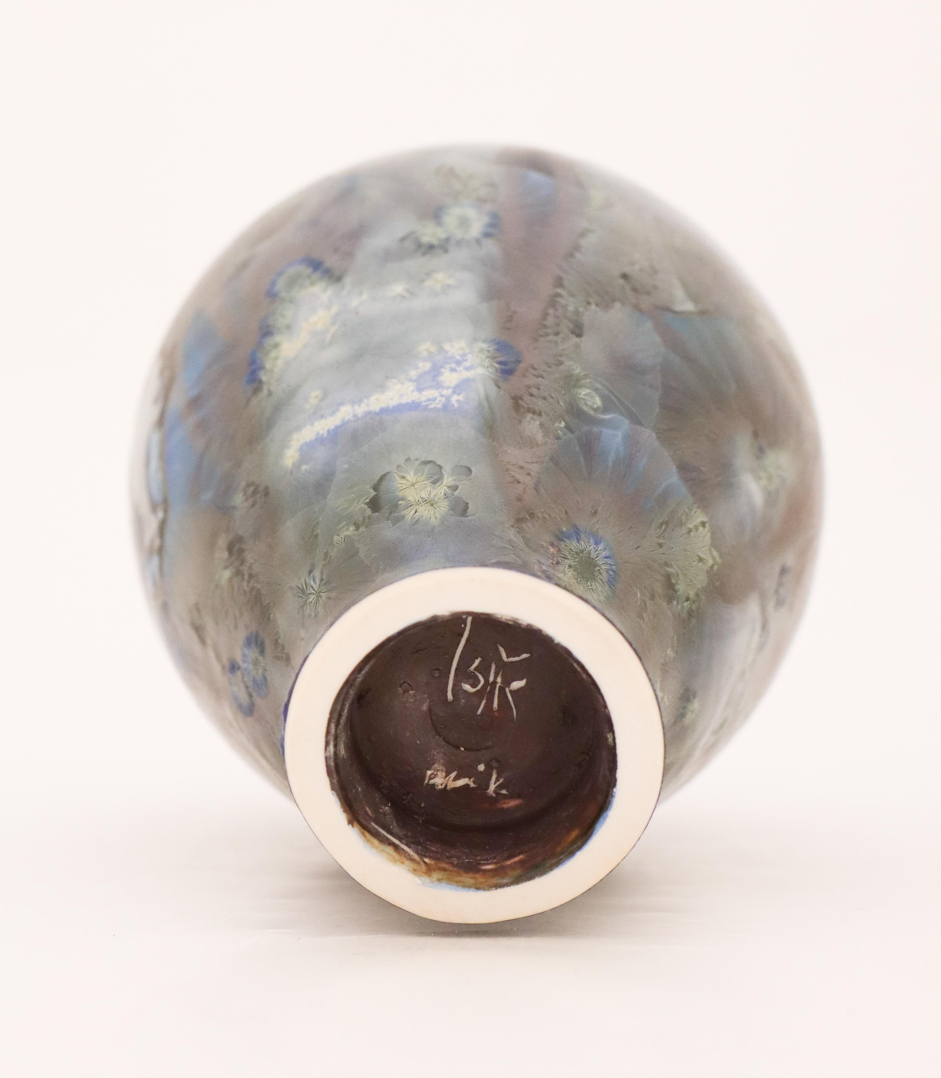 Isak Isaksson, Vase with Crystalline Glaze, Contemporary Swedish Ceramicist 4