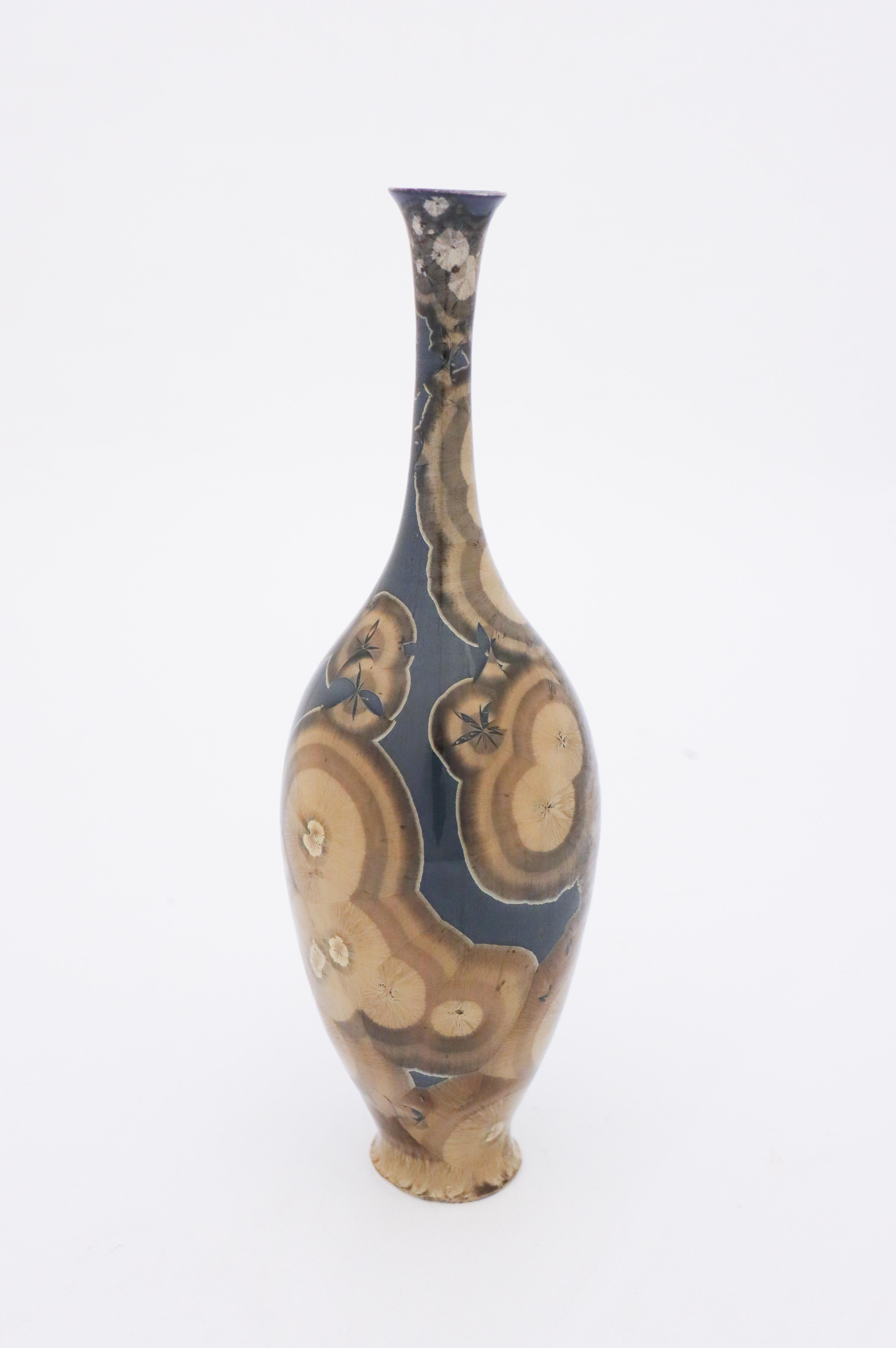 Glazed Isak Isaksson, Vase with Crystalline Glaze, Contemporary Swedish Ceramicist
