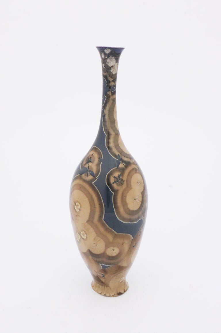 Glazed Isak Isaksson, Vase with Crystalline Glaze, Contemporary Swedish Ceramicist For Sale