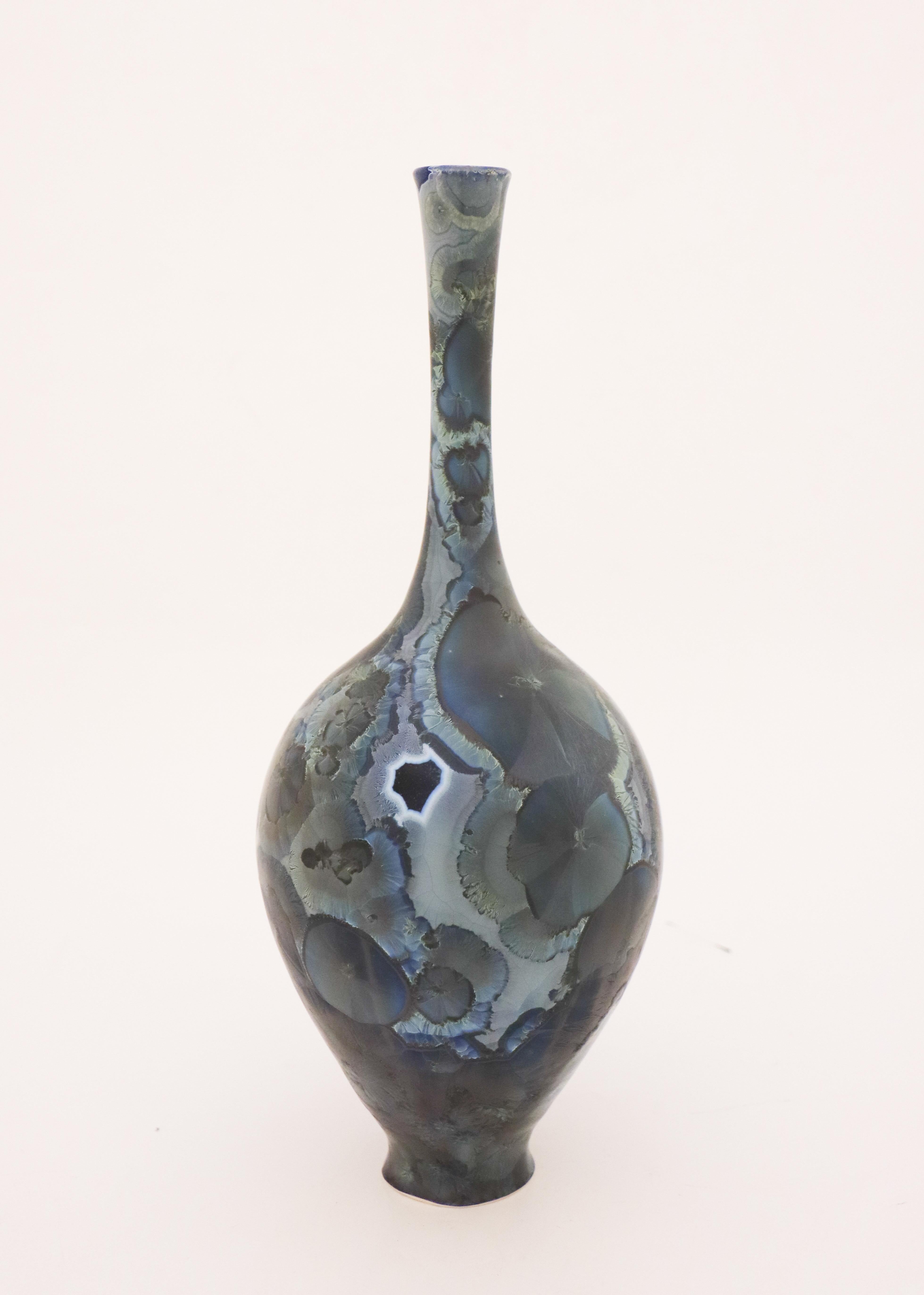 Isak Isaksson, Vase with Crystalline Glaze, Contemporary Swedish Ceramicist 1