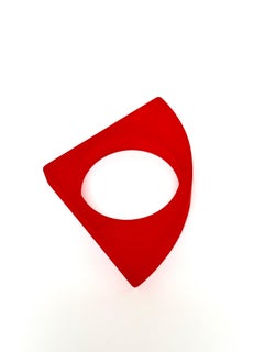 Isaky Geometric Cuff, Sandblasted Resin, Space Age Design, 1980