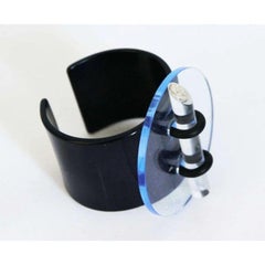Isaky Paris Plexi and Rubber Vintage Cuff, 80s