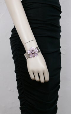 Isaky Paris Vintage Jewelled Silver Toned Bracelet