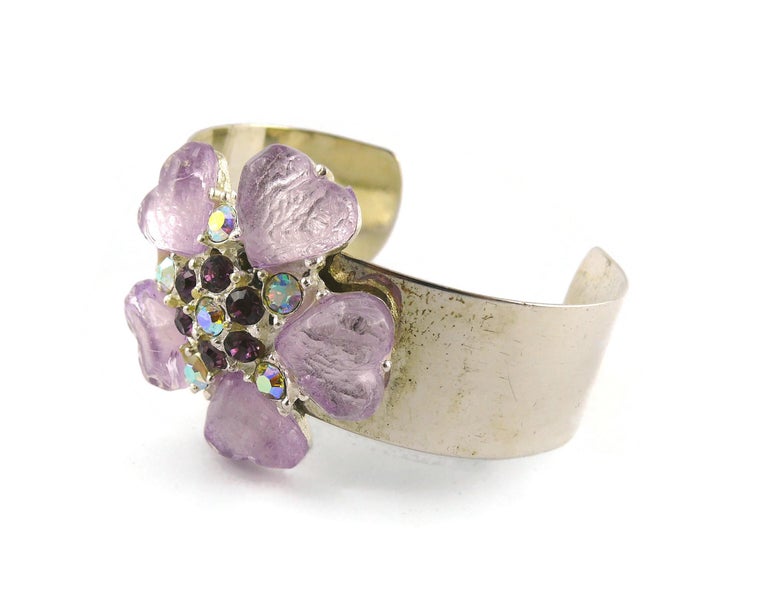 isaky-paris-vintage-jewelled-silver-toned-bracelet-for-sale-at-1stdibs