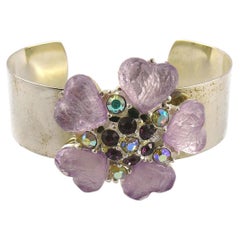 Isaky Paris Vintage Jewelled Silver Toned Bracelet