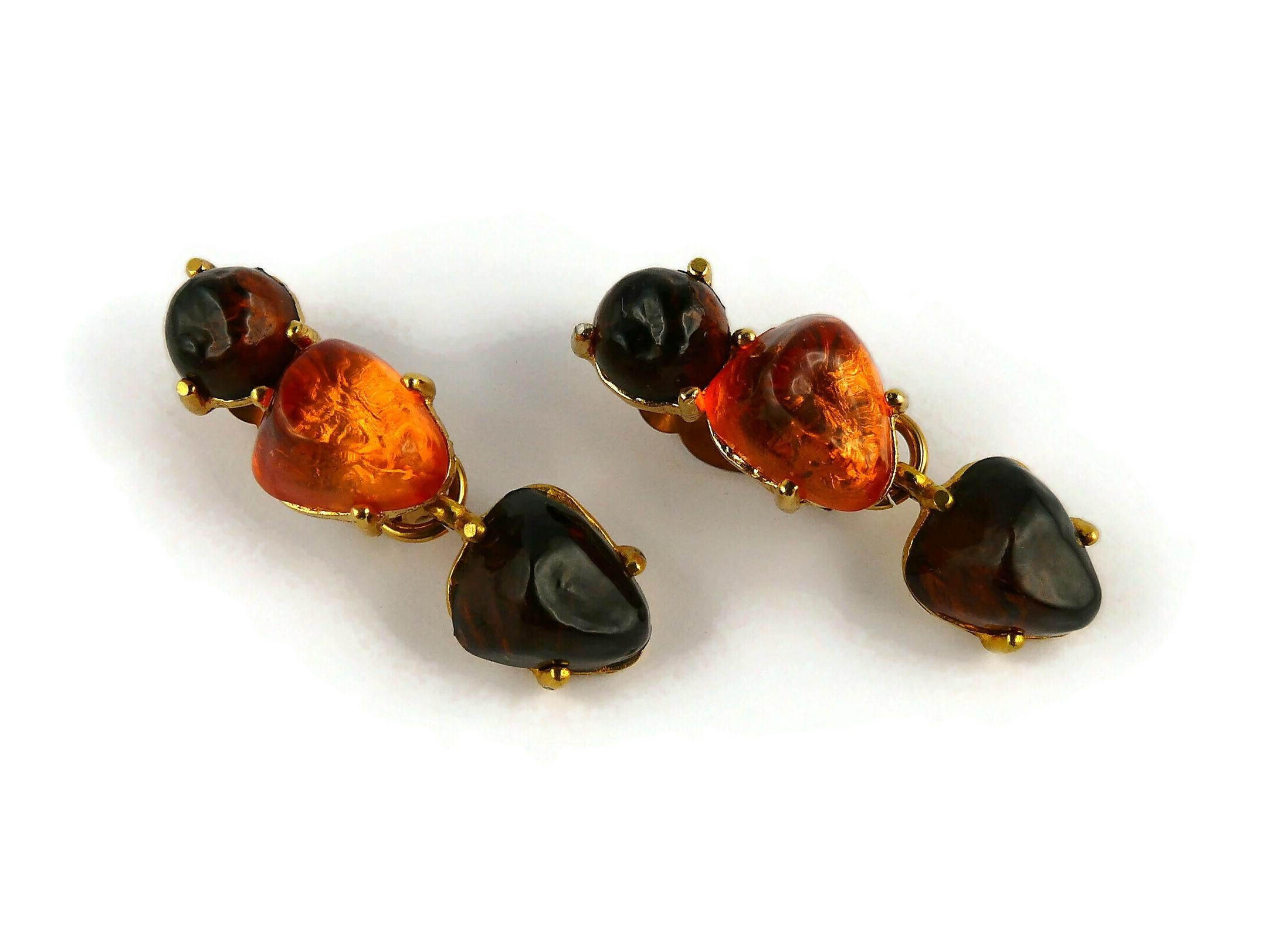 brown resin earrings