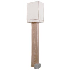 Isamu Floor Lamp Gesso Wash on Solid Ash with Aluminum Base by Carbonell Design
