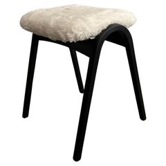 Isamu Kenmochi Japanese Bentwood & Italian Boucle Stool