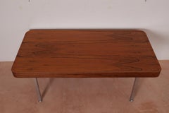 Isamu Kenmochi Coffee Table Chromed Metal and Japanese Walnut, 1969