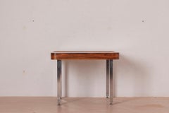 Isamu Kenmochi Coffee Table Chromed Metal and Japanese Walnut, 1969