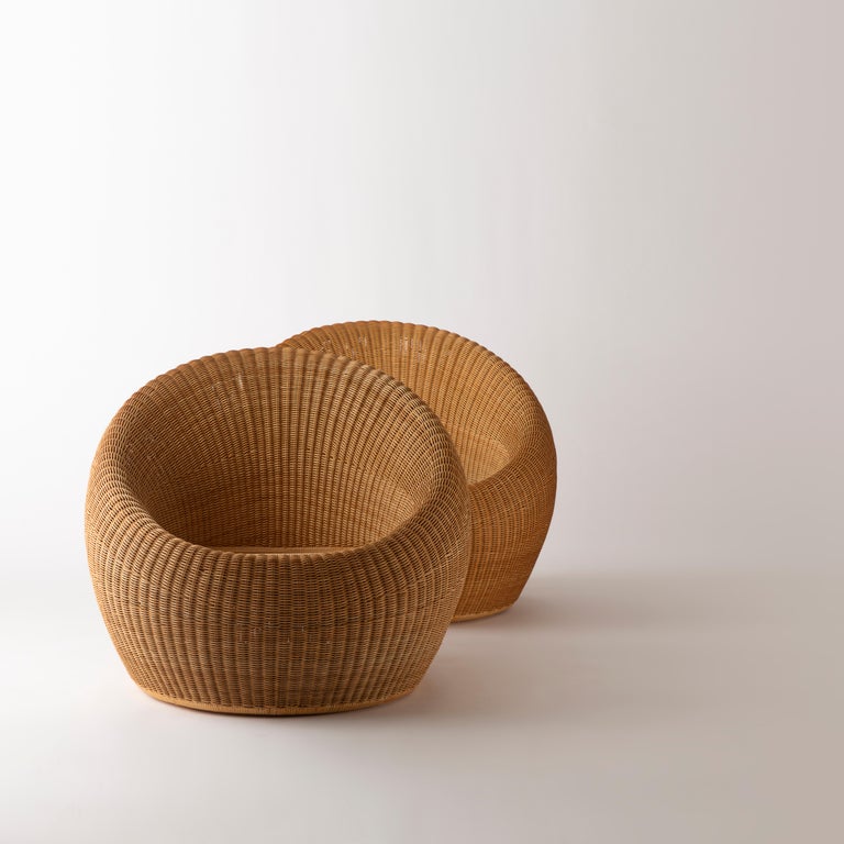 Isamu Kenmochi, Easy Chairs Model C3150 from the Rattan Furnitures Series at 1stDibs