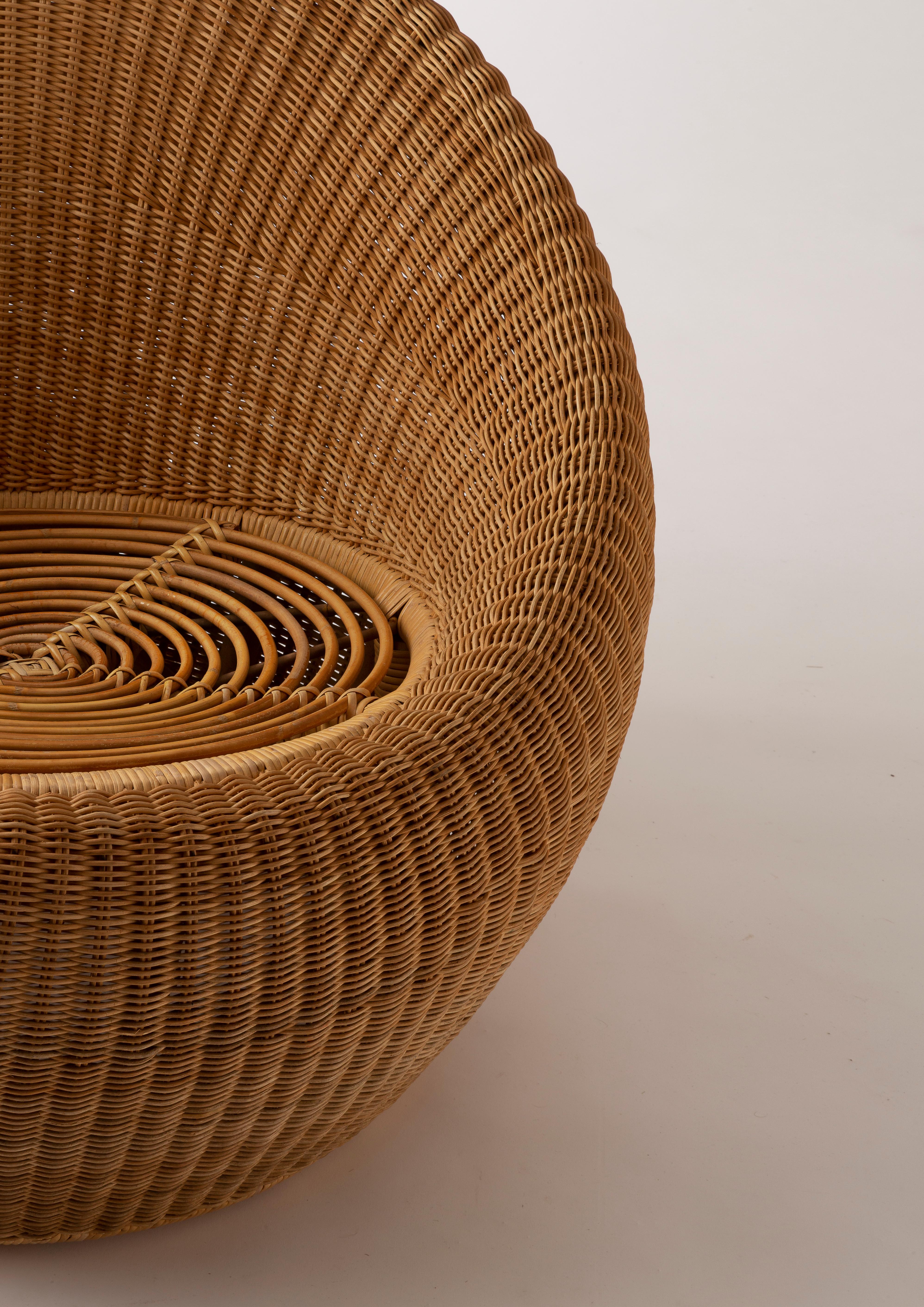 Mid-Century Modern Isamu Kenmochi, Easy Chairs Model C-3150 from the Rattan Furnitures Series