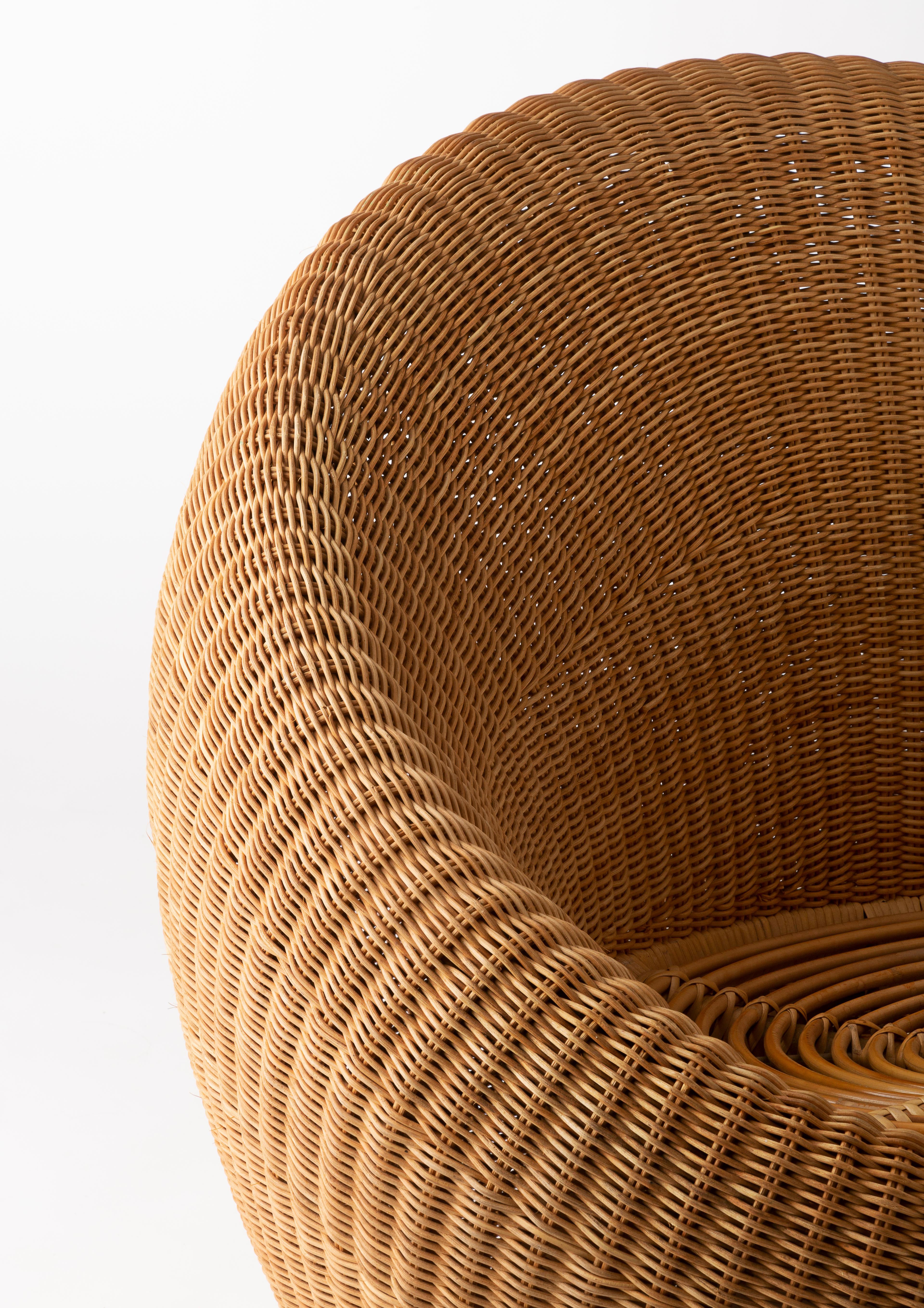 Japanese Isamu Kenmochi, Easy Chairs Model C-3150 from the Rattan Furnitures Series