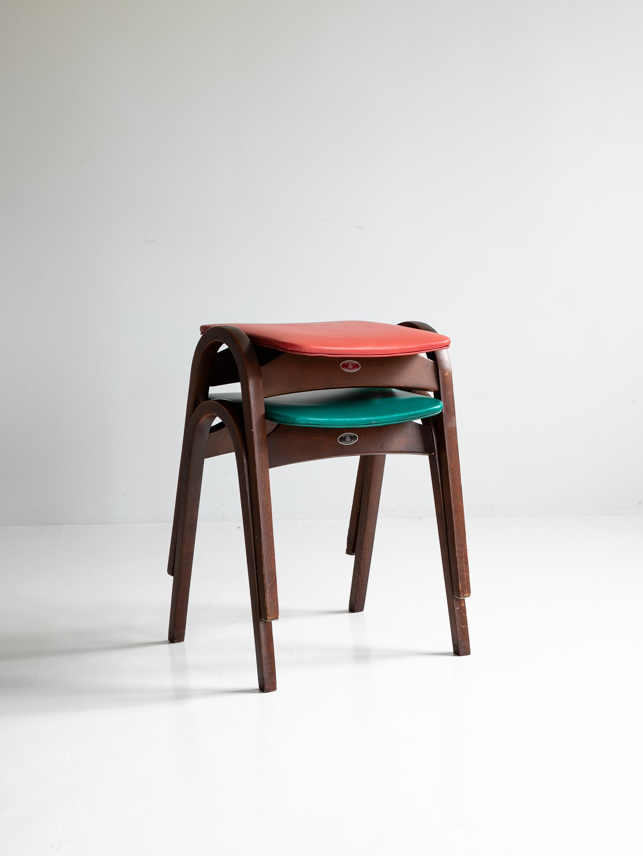 Isamu Kenmochi for Akita Mokko Stacking  Vintage Stool For Sale 3