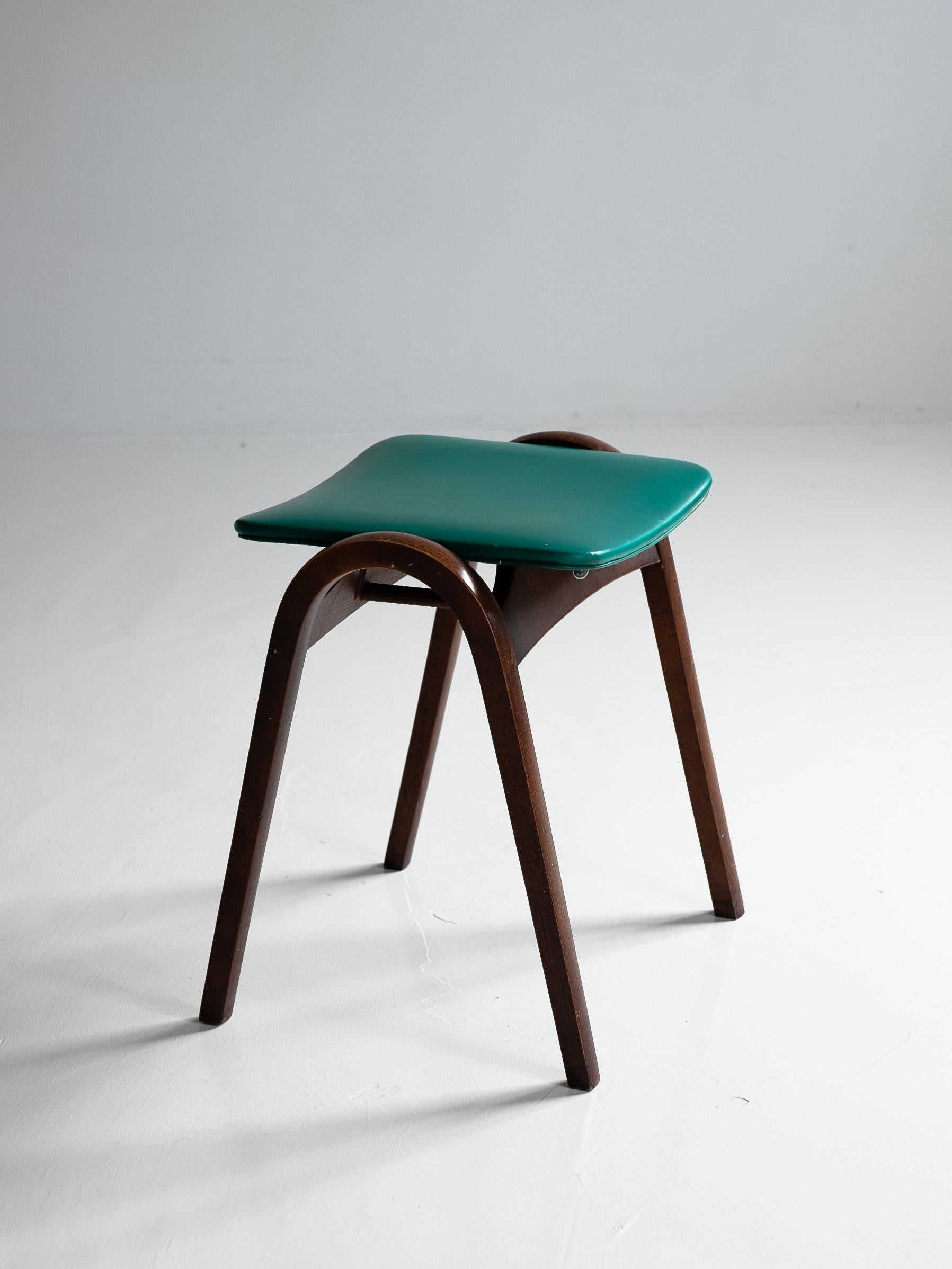 Isamu Kenmochi for Akita Mokko Stacking  Vintage Stool In Good Condition For Sale In Sammu-shi, Chiba