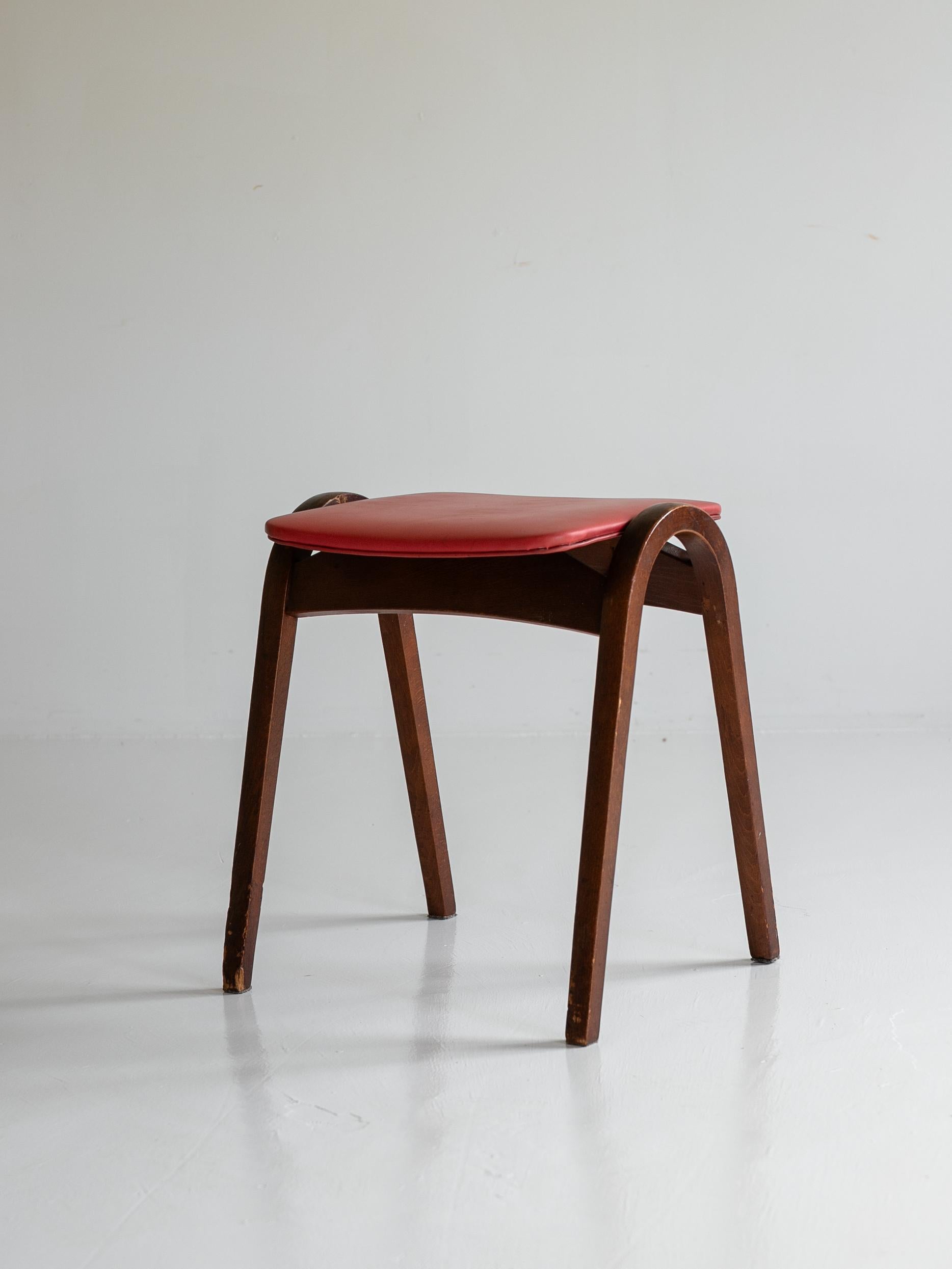 Isamu Kenmochi for Akita Mokko Stacking  Vintage Stool In Good Condition For Sale In Sammu-shi, Chiba