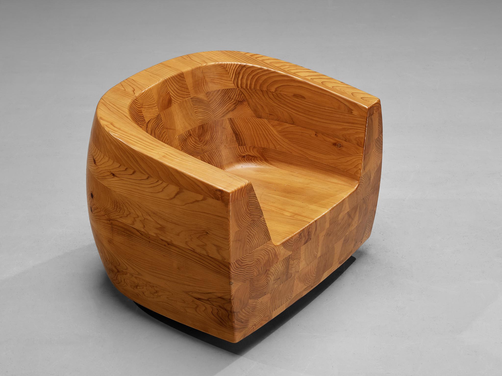 Isamu Kenmochi for Tendo Mokko ‘Kashiwado’ Chair in Japanese Cedar In Good Condition For Sale In Waalwijk, NL