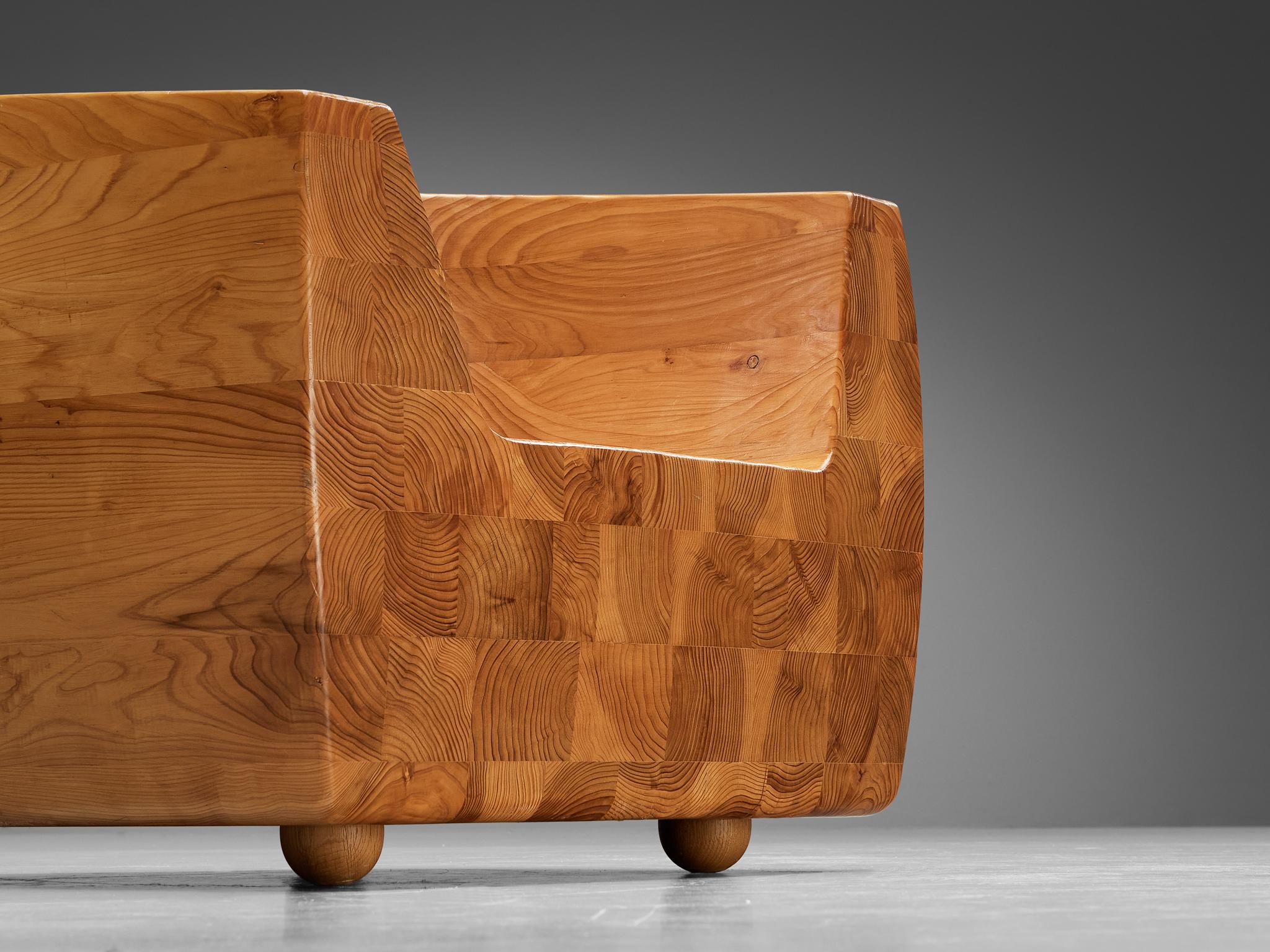 Mid-20th Century Isamu Kenmochi for Tendo Mokko ‘Kashiwado’ Chair in Japanese Cedar For Sale