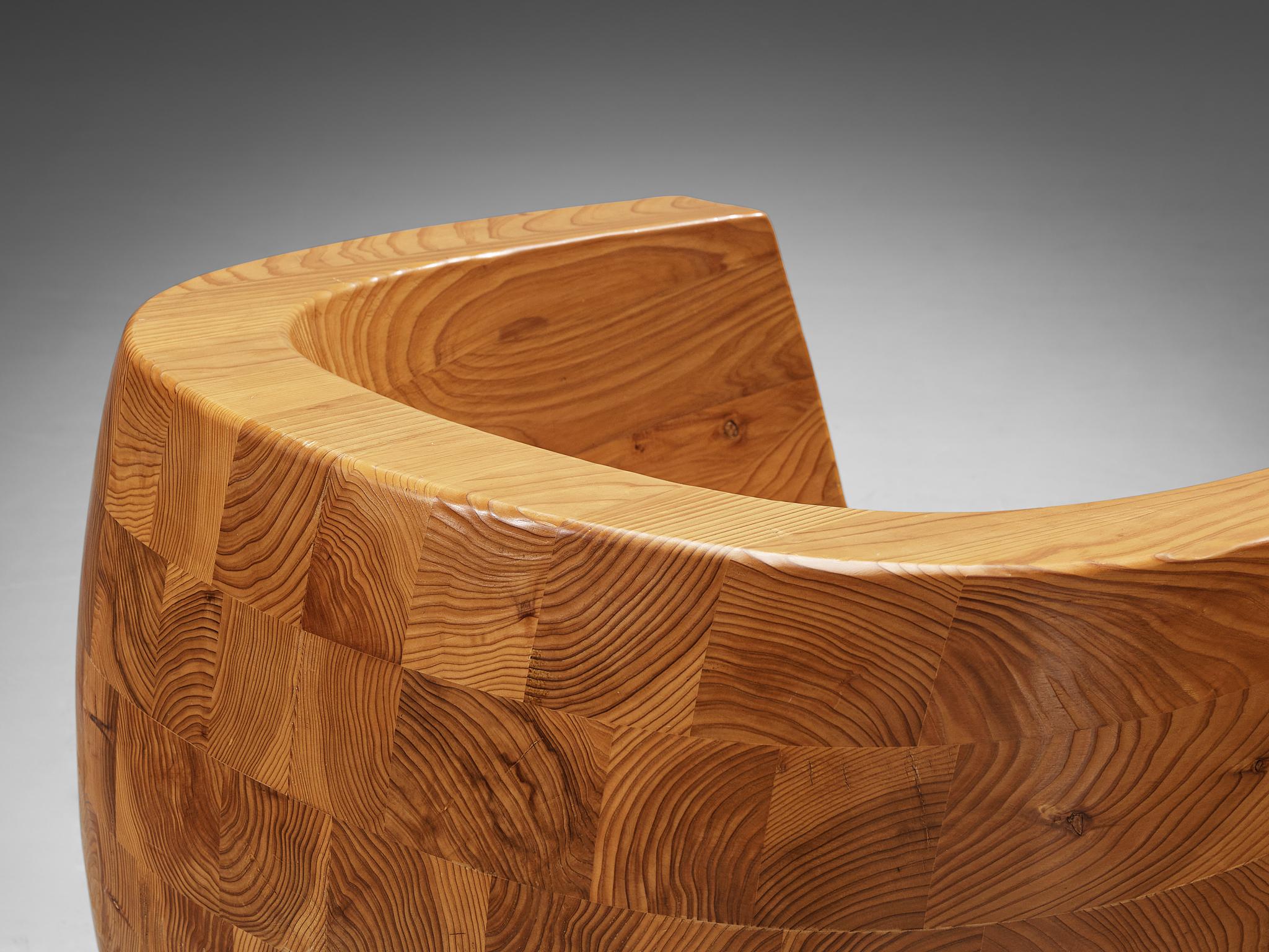 Isamu Kenmochi for Tendo Mokko ‘Kashiwado’ Chair in Japanese Cedar For Sale 3