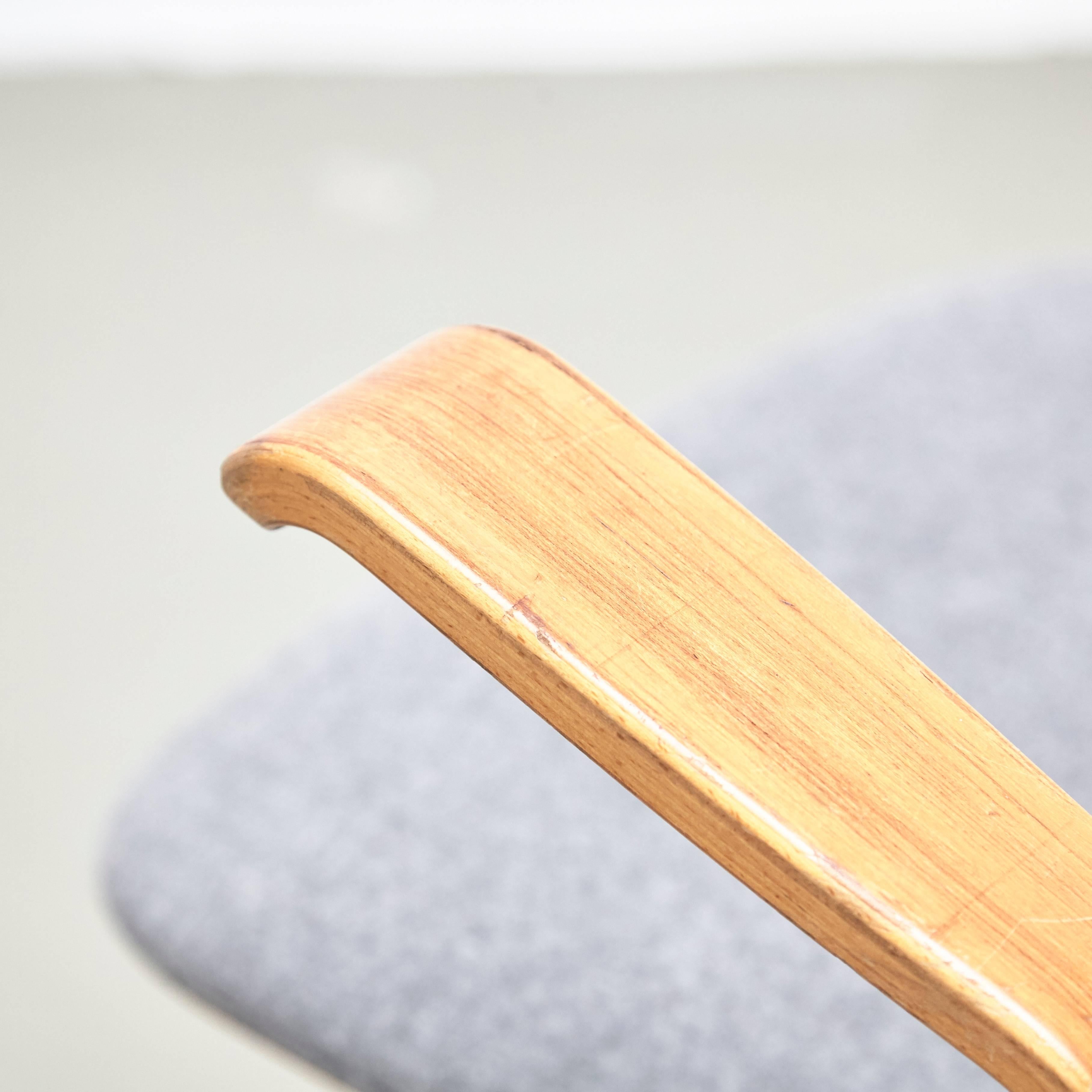 wooden swivel chair