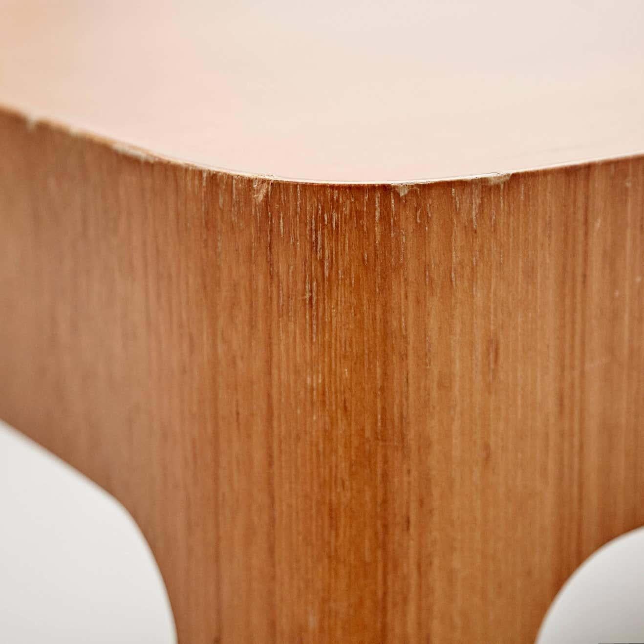Plywood Isamu Kenmochi Mid-Century Modern Wood Coffee Table, Tendo, 1967 For Sale