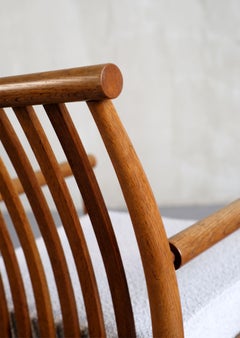 Isamu Kenmochi, Pair of Curved Oak Armchairs, Japan, 1960