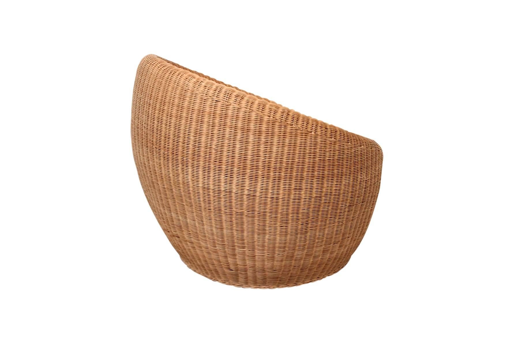 Japanese Isamu Kenmochi Rattan Lounge Chair