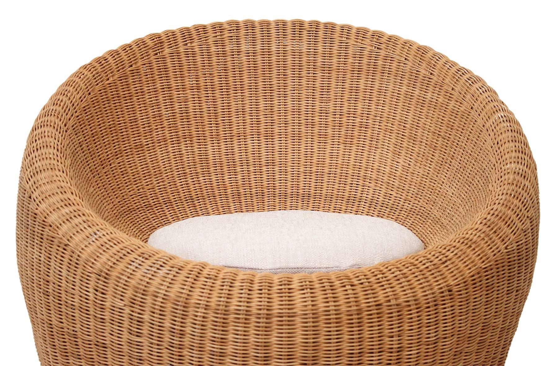 Upholstery Isamu Kenmochi Rattan Lounge Chair