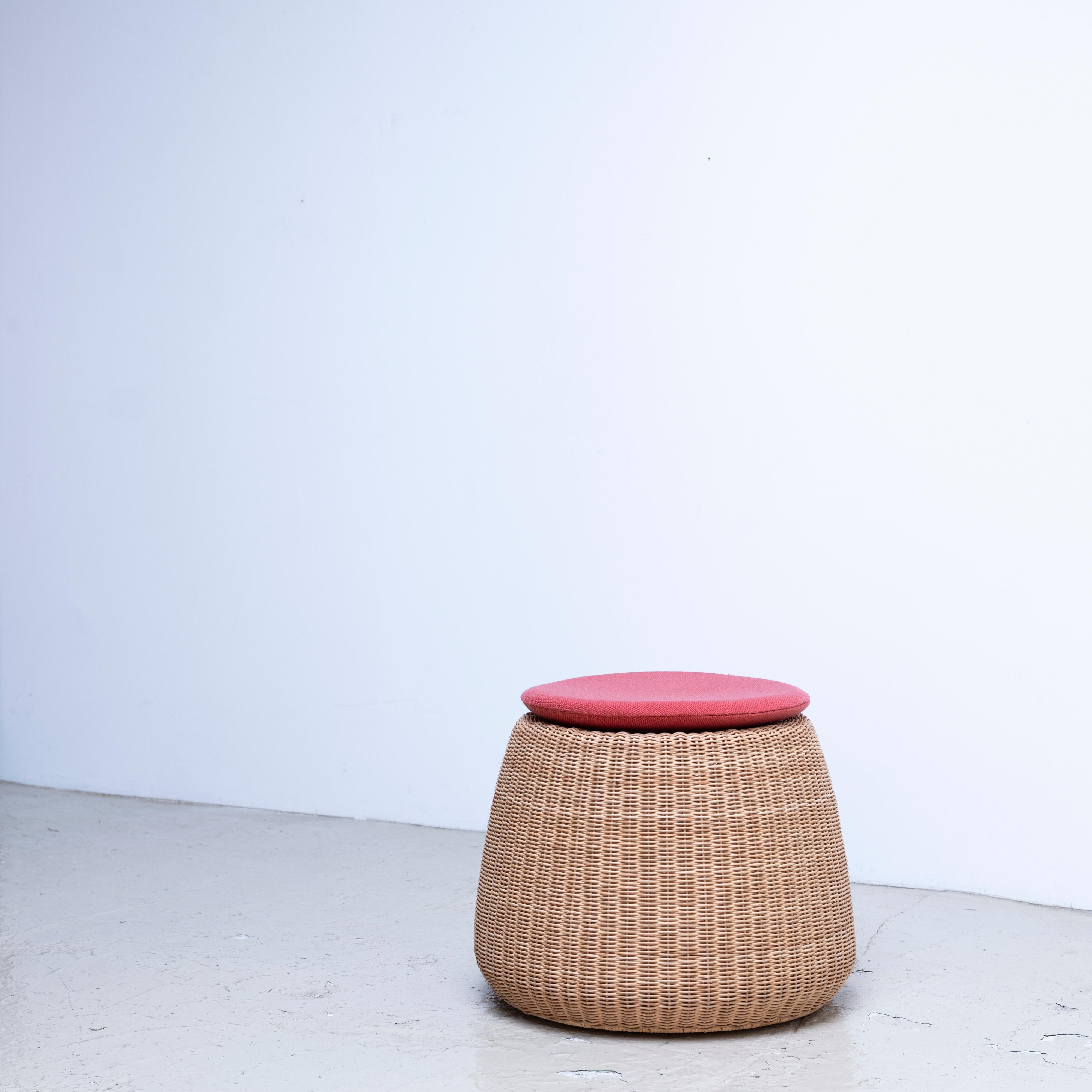 Japanese Isamu Kenmochi Rattan Stool for Yamakawa Rattan, Designed in 1961