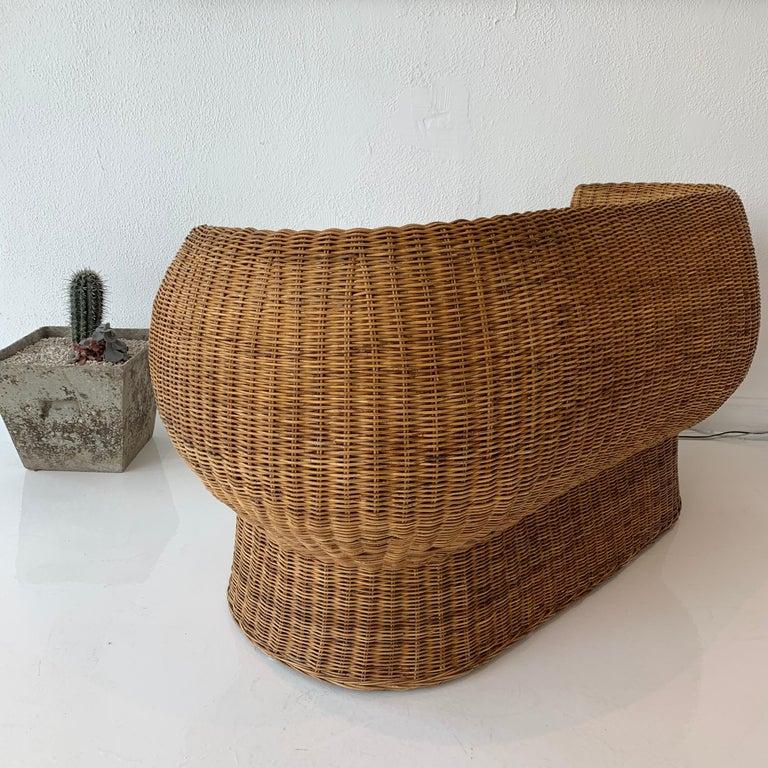 Isamu Kenmochi Sculptural Wicker Settee For Sale 6