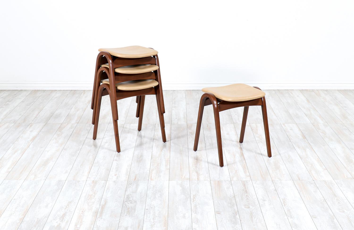 Japanese Expertly Restored - Isamu Kenmochi Staking Stools for Akita Mokko