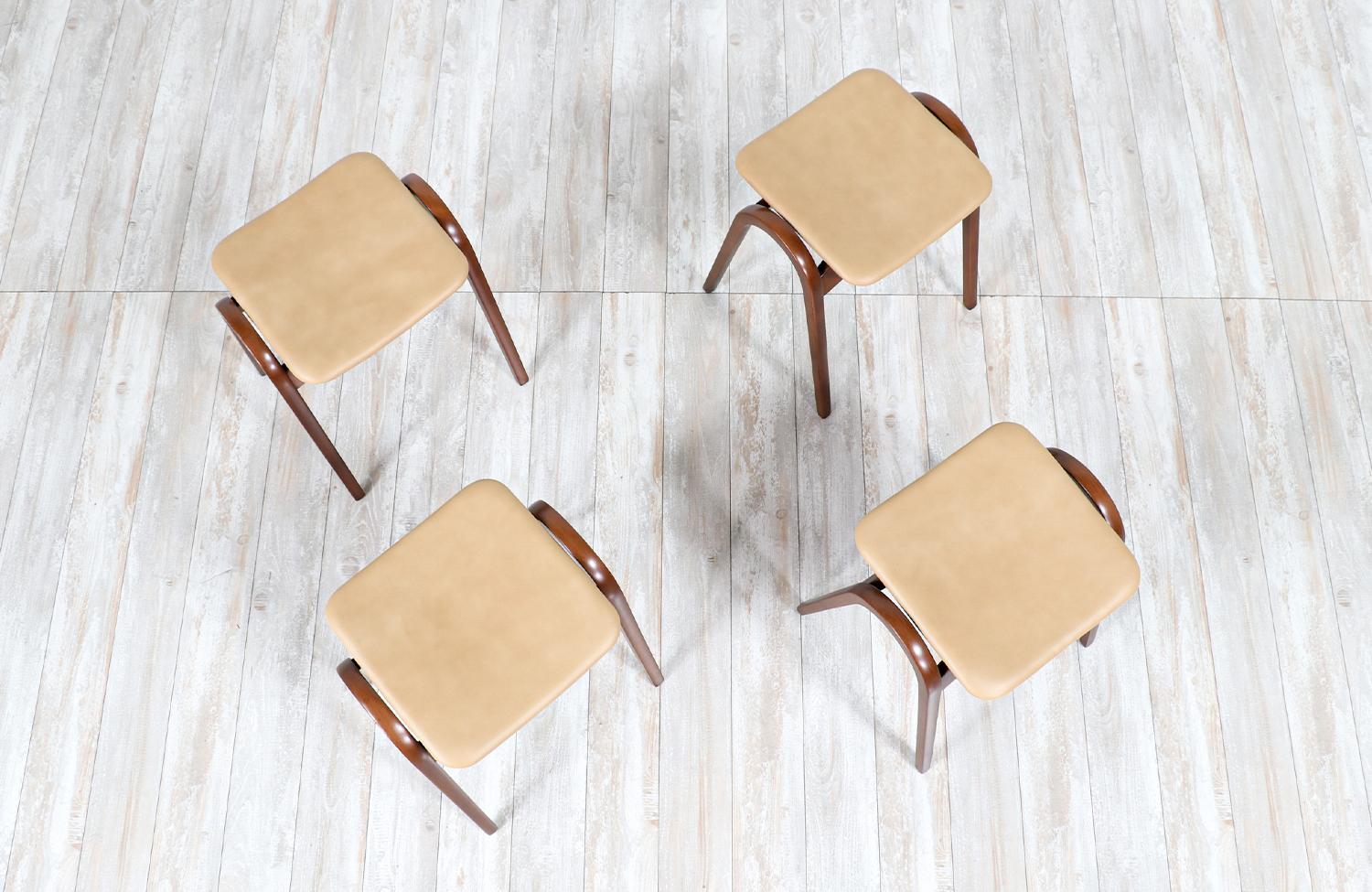 Stained Expertly Restored - Isamu Kenmochi Staking Stools for Akita Mokko