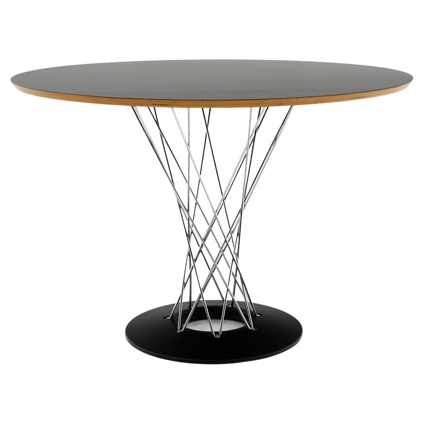 Table de salle à manger Cyclone en stratifié noir et chrome d'Isamu Noguchi, signée