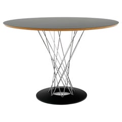 Table de salle à manger Cyclone en stratifié noir et chrome d'Isamu Noguchi, signée