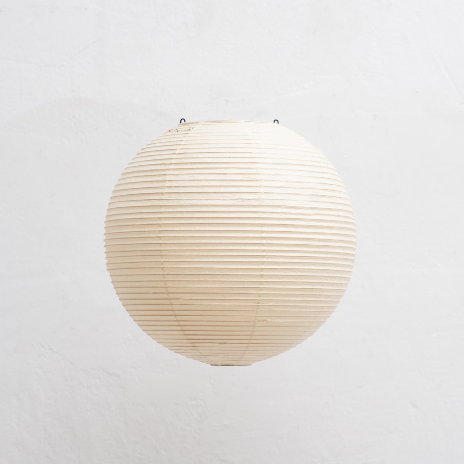 Pendant lamp model 30A designed by Isamu Noguchi.

Manufactured by Ozeki & Company Ltd. (Japan.)

Bamboo ribbing structure covered by washi paper manufactured according to the traditional procedures.

In original condition, with minor wear