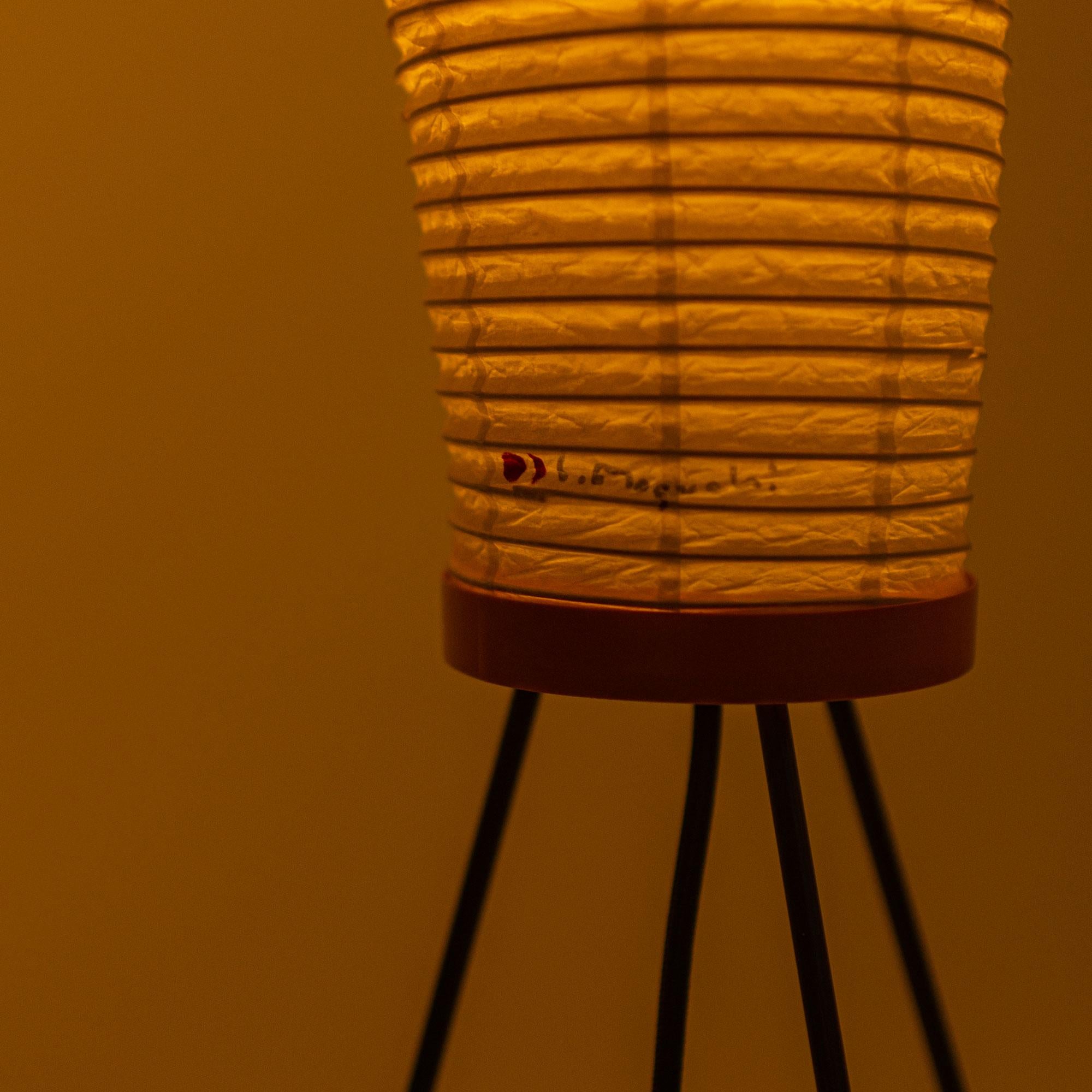 Metal Isamu Noguchi Akari Floor Lamp, Model 14A
