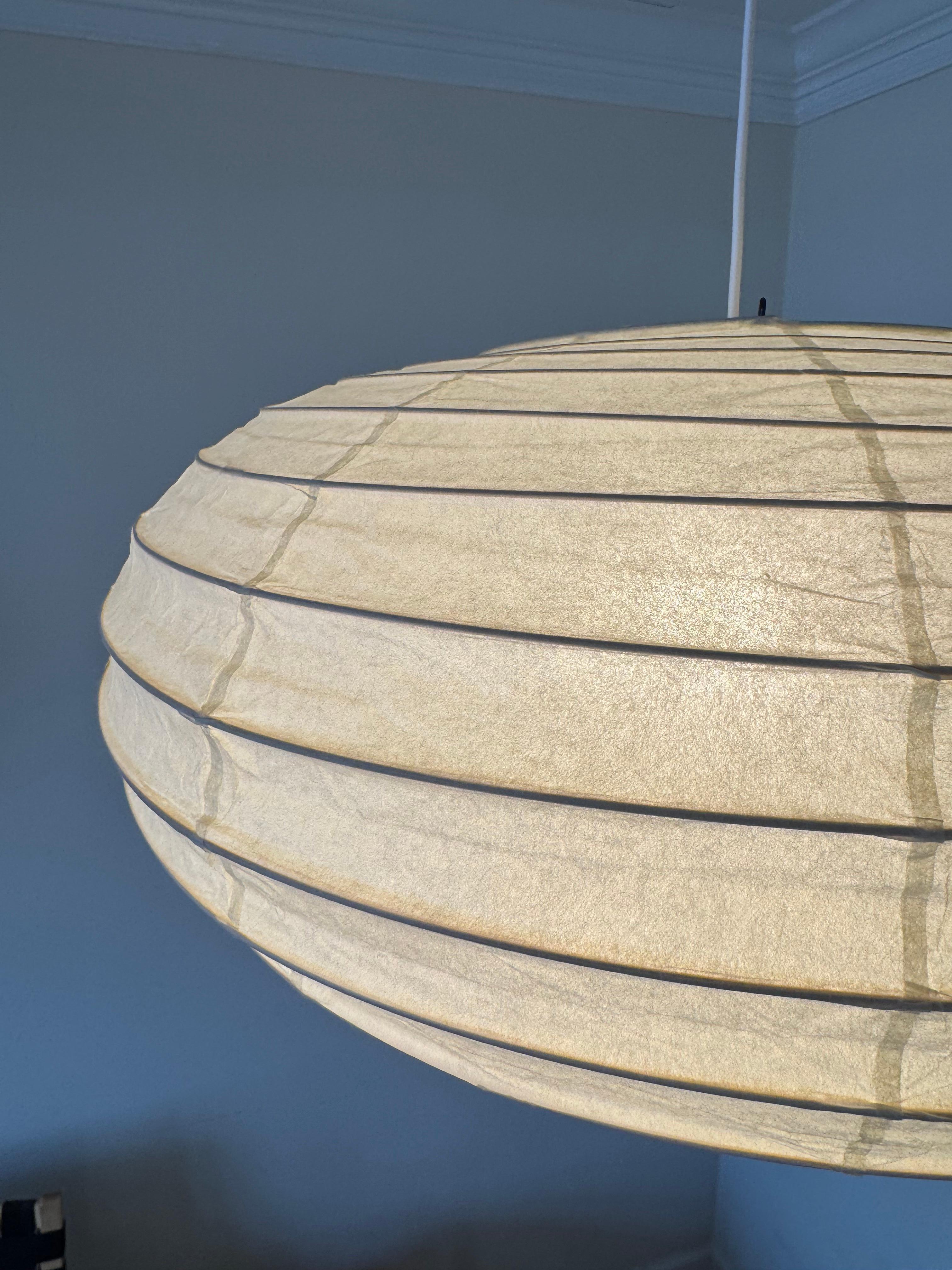 Bamboo Isamu Noguchi Akari Light Sculpture, Model 50EN Ceiling Lamp For Sale