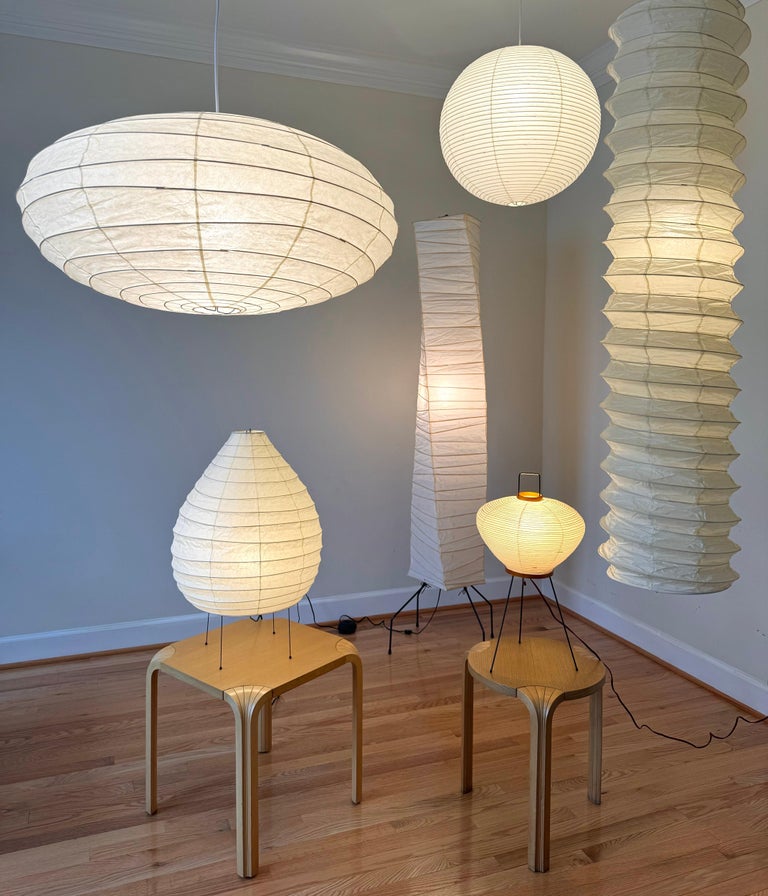 Isamu Noguchi Akari Light Sculpture, Model 55A Ceiling Lamp For