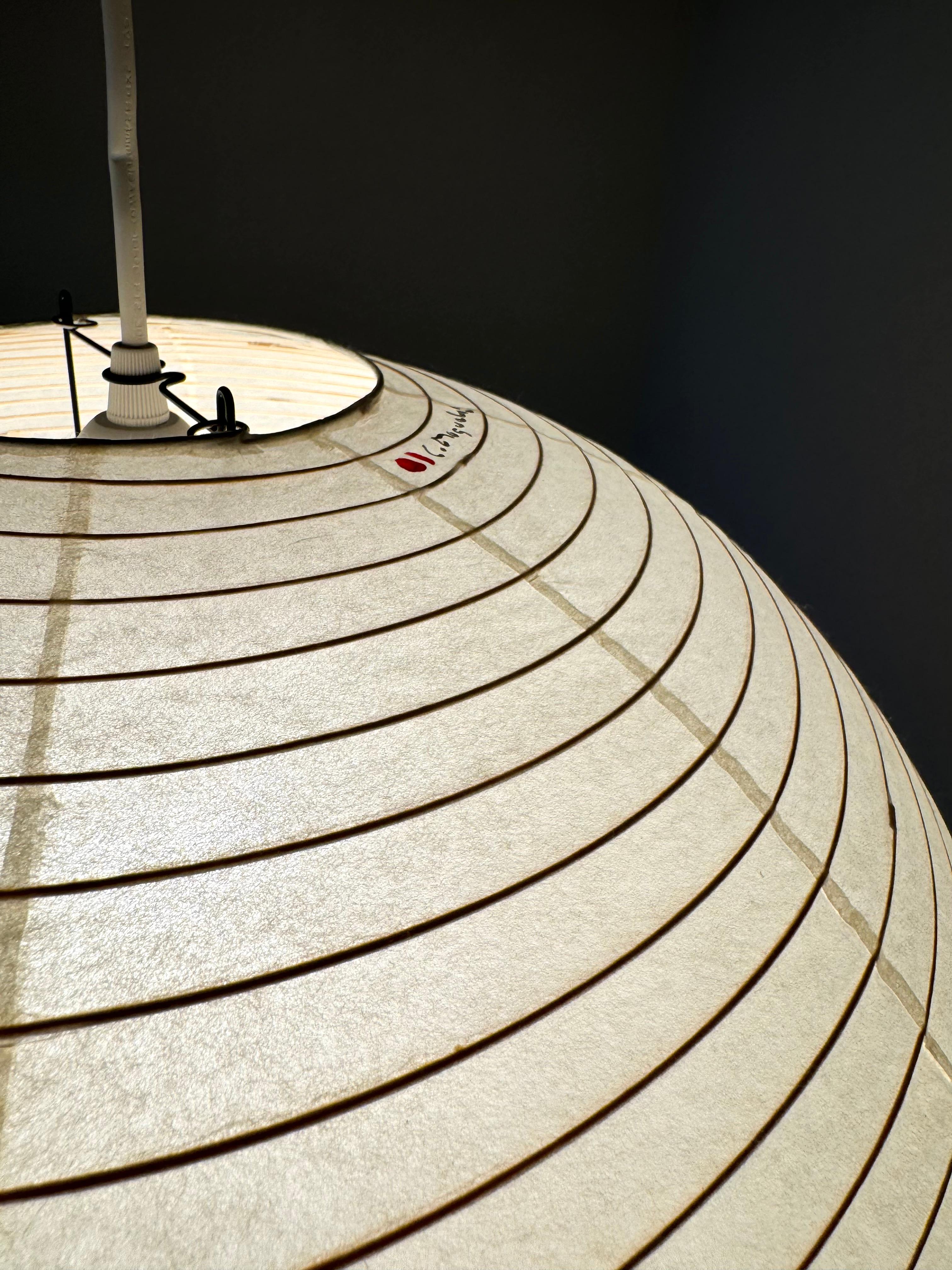 Japanese Isamu Noguchi Akari Light Sculpture, Model 55A Ceiling Lamp For Sale