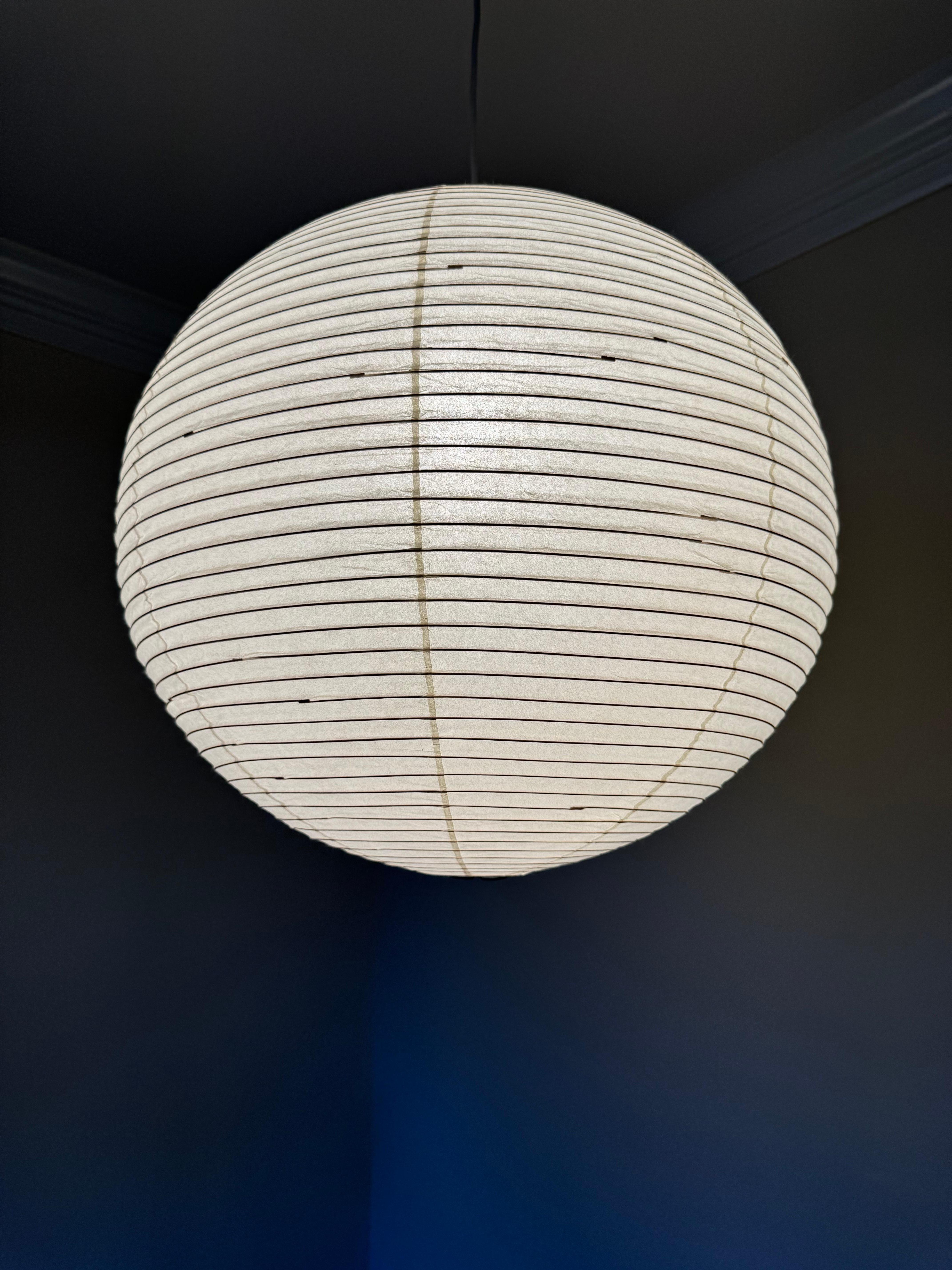 Bamboo Isamu Noguchi Akari Light Sculpture, Model 55A Ceiling Lamp