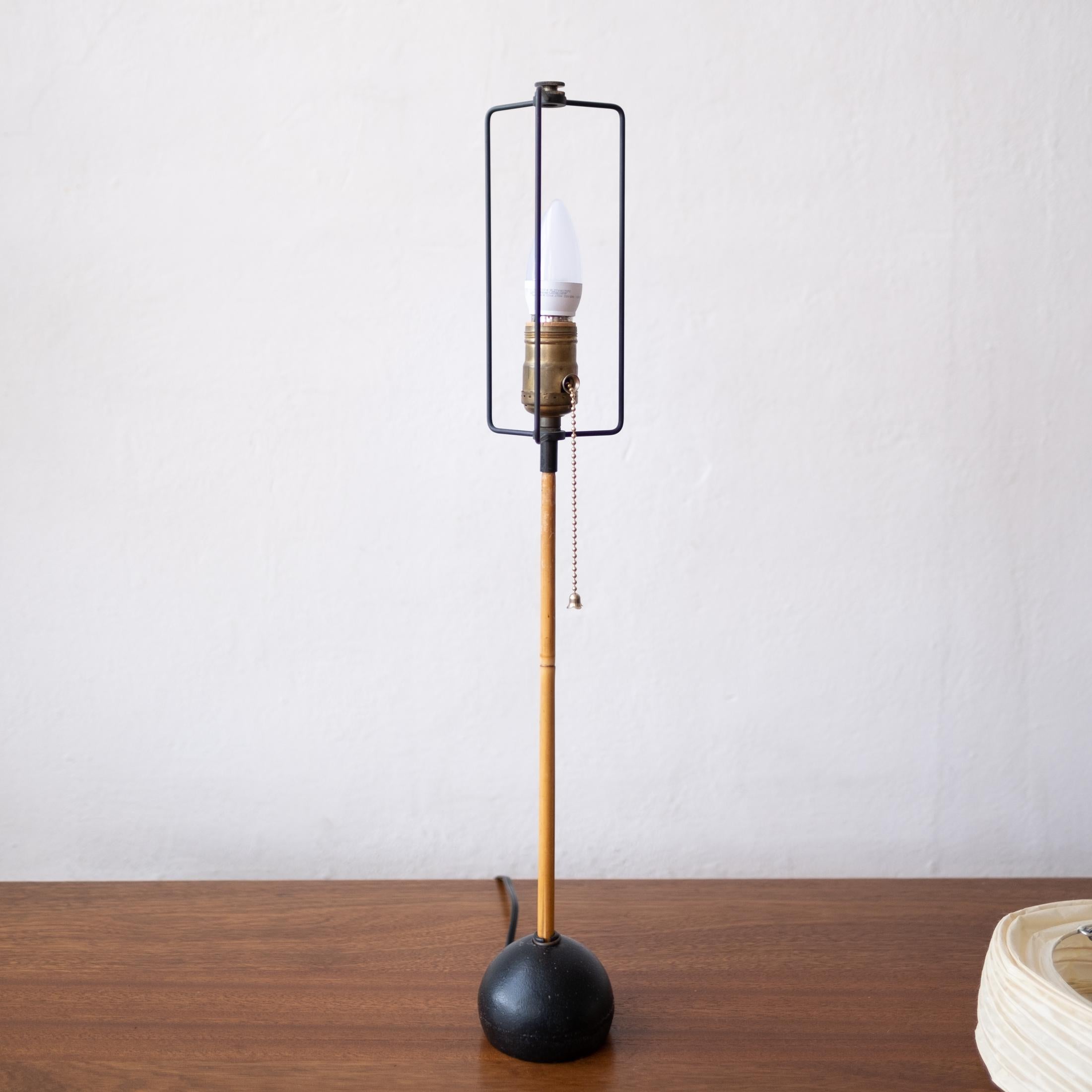 Bamboo 1960s Isamu Noguchi Akari Light Sculpture Table Lamp