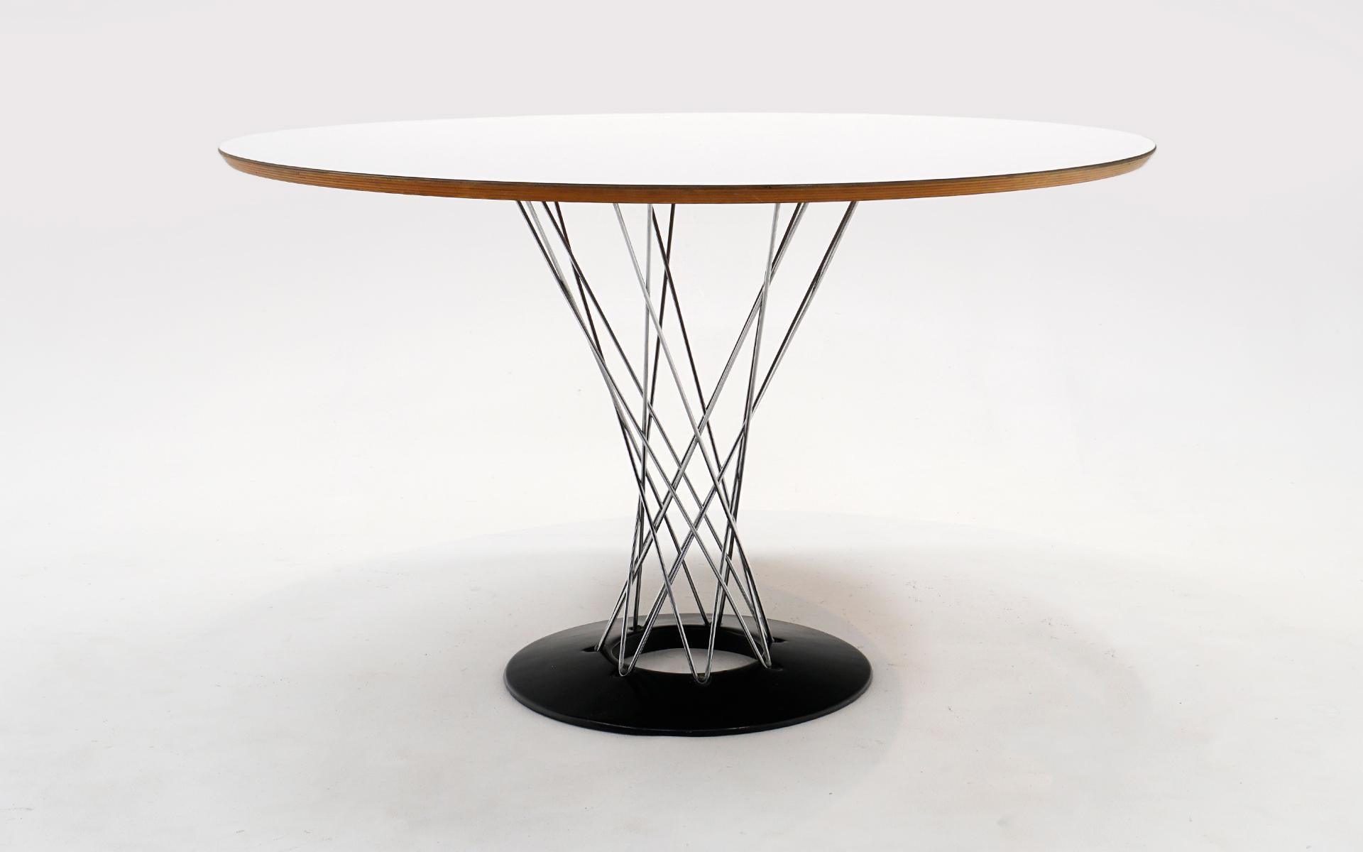Mid-Century Modern Isamu Noguchi Cyclone Dining Table, Round White Laminate Top, Early & Rare