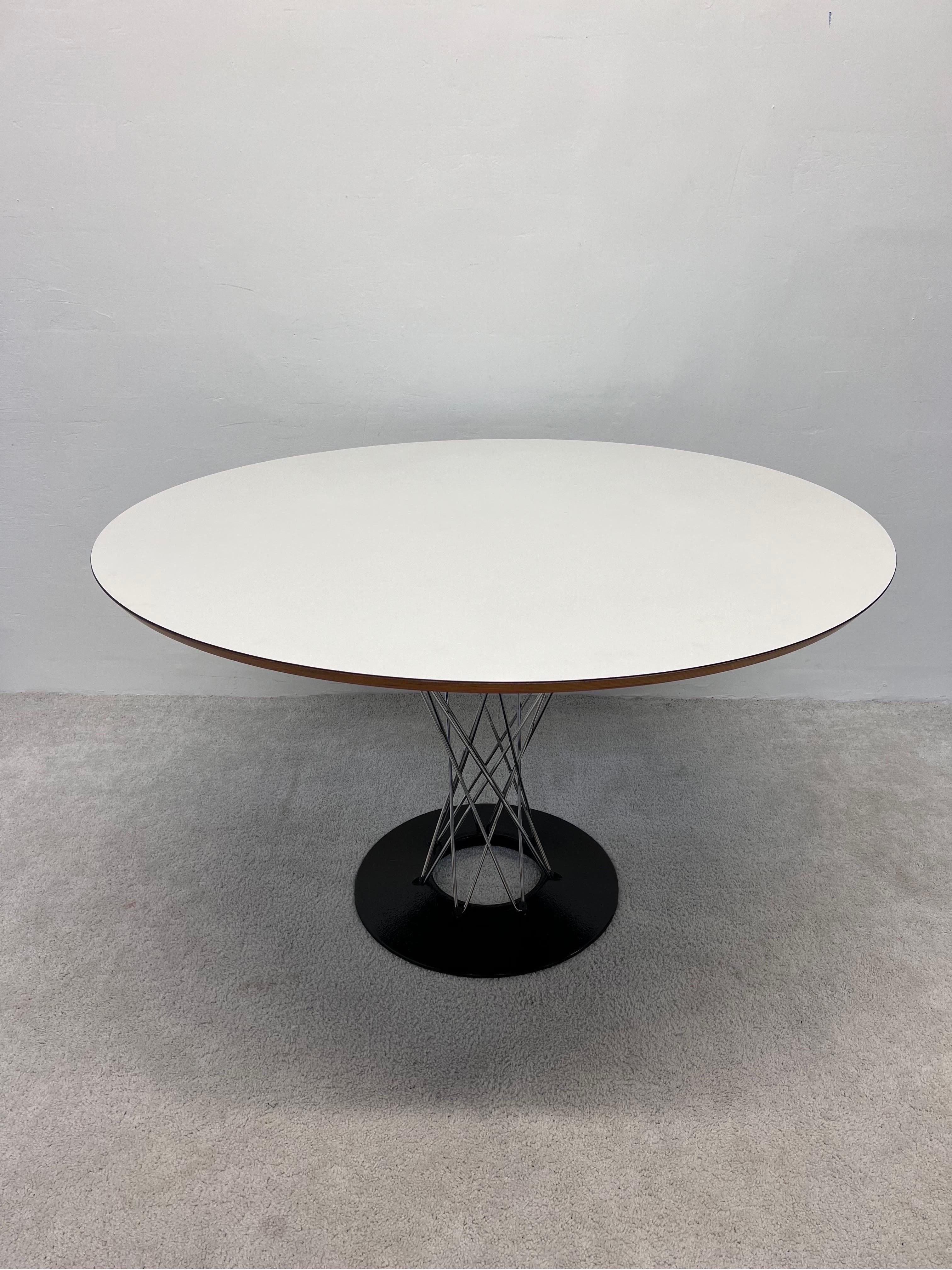 Mid-Century Modern Isamu Noguchi Cyclone Dining Table with White Laminate Top for Knoll, 1971