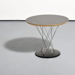 Isamu Noguchi Cyclone End Table for Knoll, MCM Black Laminate and Chrome, Signed
