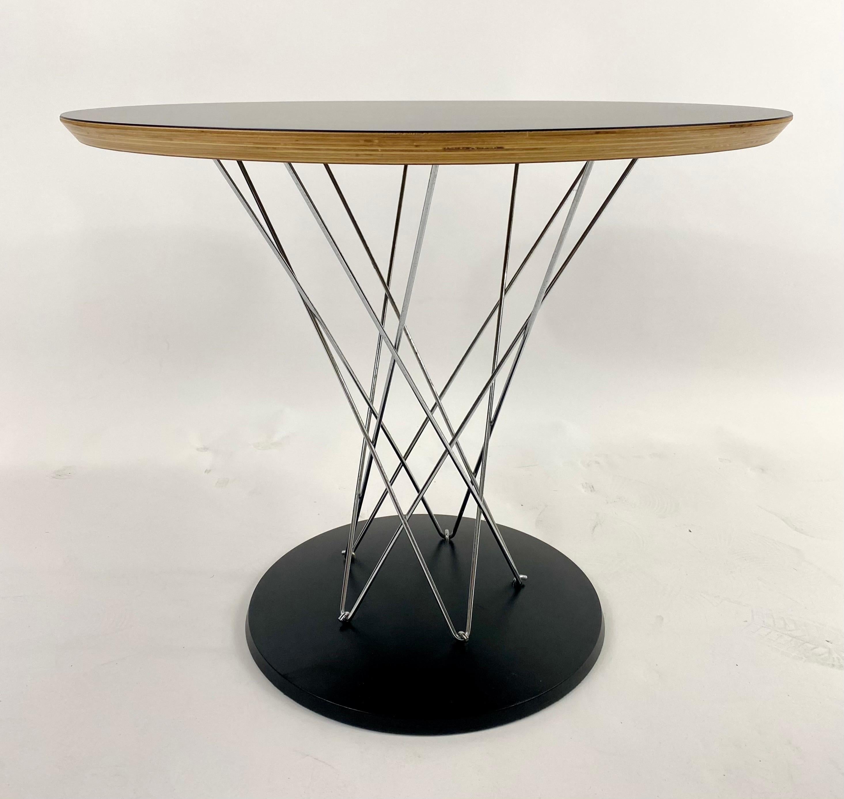 Mid-Century Modern Isamu Noguchi Cyclone End Table for Knoll, MCM Black Laminate and Chrome, Signed
